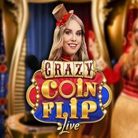Crazy Coin Flip logo by Evolution at Robocat Casino